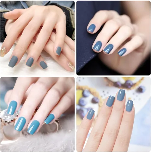 Vista 6 de 20 hojas de 280 piezas de tiras de esmalte de uñas azules para mujeres y niñas, calcomanías de uñas completas, calcomanías de esmalte de uñas