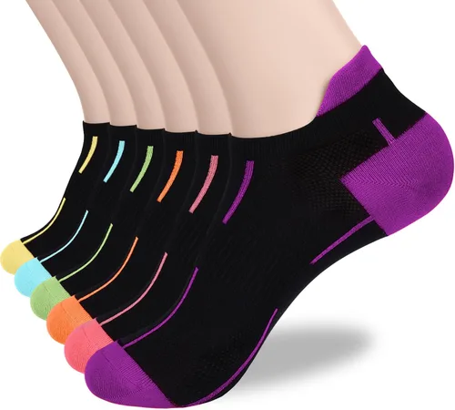 Vista 7 de ATBITER Calcetines de tobillo para mujer, delgados, atléticos, de corte bajo, con lengüeta en el talón, 6 pares 12 pares 4blanco+4negro+4gris