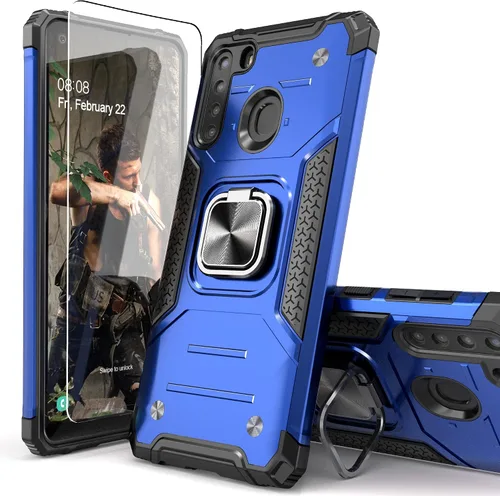 Vista 12 de Funda para Galaxy A15 con protector de pantalla negro para hombres y niños, cubierta híbrida de prueba de caídas con soporte para tarjeta de montaje
