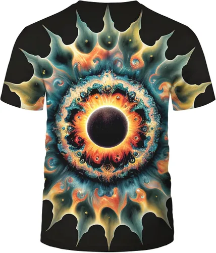 Vista 2 de Srcnhim Trippy - Camiseta clásica de manga corta con estampado 3D de The Eye of God Tie-Dye