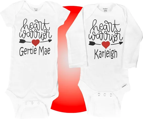 Vista 5 de Regalos de guerrero del corazón - Body personalizado 100% algodón - Talla unisex - Negro o blanco disponible - Ropa de bebé CHD