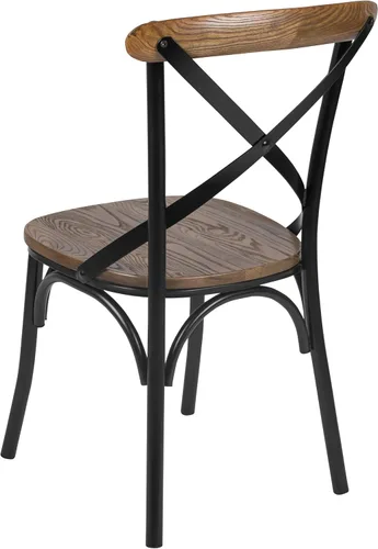 Vista 7 de Taylor & Logan Silla de comedor con espalda cruzada raspada a mano Lara en madera de fruta