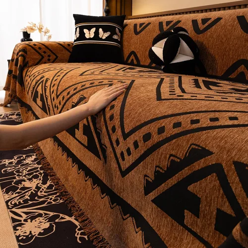 Vista 69 de ROOMLIFE Manta de sofá estilo azteca boho para sillones de 2/3 cojines, fundas de sofá lavables y antideslizantes aptas para mascotas, protector