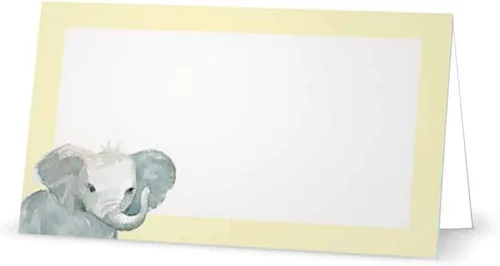 Vista 4 de Baby Elephant - Tarjetas de lugar - Artículos de papelería para eventos (10, azul pastel)