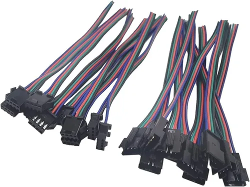 Vista 7 de 10 Sets 3 Pin JST SM macho hembra enchufe LED Cable 5.9 in 22awg alambre para WS2812B WS2812 WS2811 SK6812 SK6812-RGBW LED tira de luz