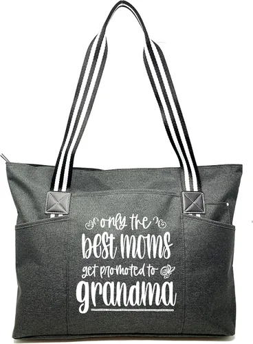 Vista 23 de Brooke & Jess Designs Bolso de mano para la abuela – Bolso de lona resistente con cremallera y bolsillo interior para la abuela para uso diario