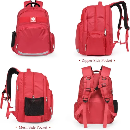 Vista 4 de Gatycallaty Mochila de primeros auxilios Emt Bolsa de primeros auxilios Vacía Ems Emergencia Salud en el Hogar Senderismo Trauma Viajes Camping Rojo