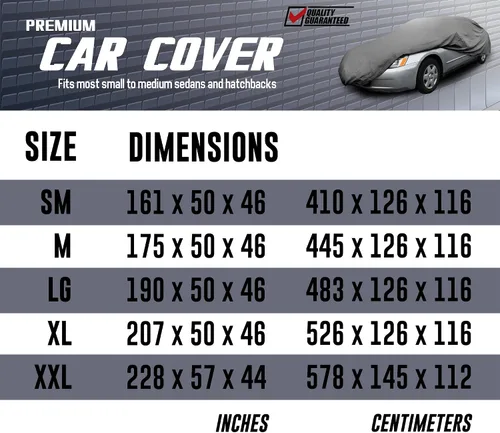 Vista 5 de FH Group C502-L - Funda universal para automóvil, no tejida, resistente, apta para automóviles de hasta 190 pulgadas