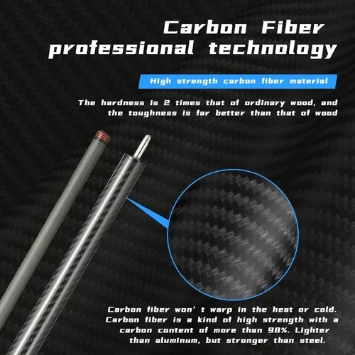 Vista 4 de CROWN ME Carbon Fiber Pool Cue Stick, Billiard Carbon Fiber cue