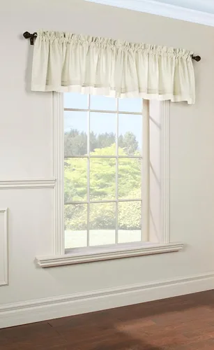 Vista 4 de Loft Living Rhythm - Cenefa a medida con bolsillo para barra, 54 x 15 pulgadas, color blanco