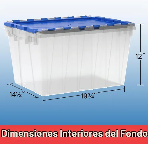 Vista 6 de Akro-Mils 66486 Fileb Caja para archivos, colgante, para almacenamiento, de plástico, 12 galones, con tapa unida, 21-1/2 x 15 x 12-1/2 pulgadas