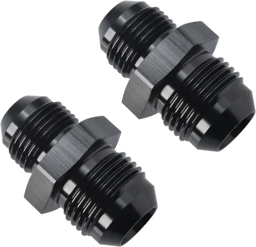 Vista 14 de 3AN macho a 3AN macho Flare 45 grados Unión acoplador adaptador de montaje aluminio negro