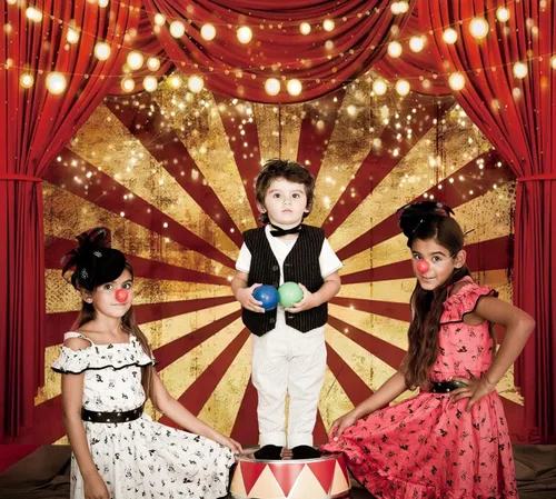 Vista 4 de Telón de fondo de circo de 10 x 8 pies para fiesta temática de carnaval, fondo rojo de cortina para baby shower, fiesta de cumpleaños, pancarta