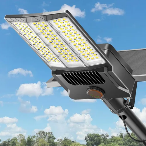 Vista 10 de Deepn Luces solares para exteriores, 8000 W, luces solares para exteriores, impermeables, para el anochecer hasta el amanecer, luz de inundación LED