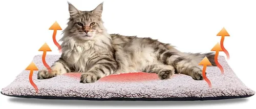 Vista 8 de AIO Cama térmica para gatos, cama autocalentable para mascotas, almohadilla térmica avanzada extra cálida para mascotas al aire libre con funda