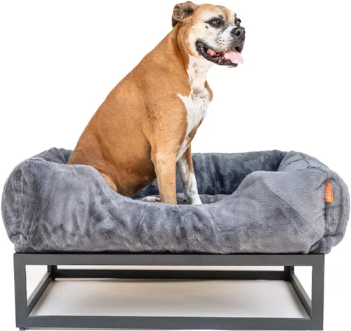Vista 21 de FUZI Cama elevada para perro, camas elevadas de lujo para perros, funda extraíble y lavable a máquina, cama ortopédica para mascotas para interiores