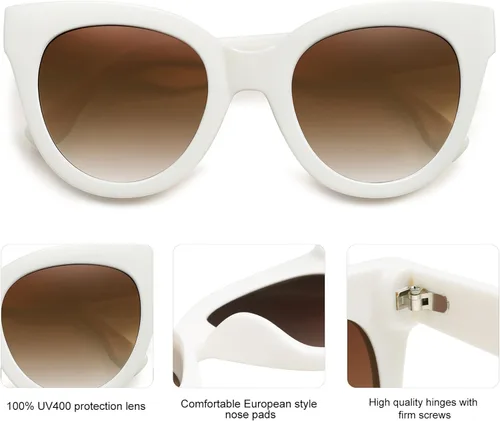 Vista 3 de SOJOS Gafas de sol retro de gran tamaño para mujer, estilo vintage, de moda, SJ2074