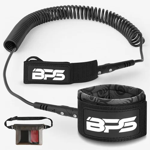 Vista 7 de BPS 'Storm' Premium 0.283 in Bobina SUP Correa de Paddleboard Correa de tobillo de liberación rápida, con bolsa de cintura impermeable Longboard