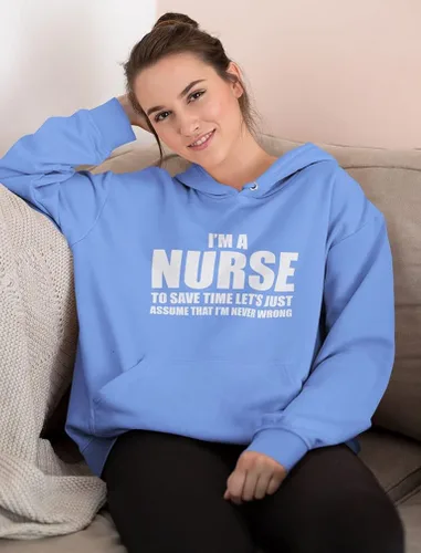 Vista 2 de Sudadera con capucha para enfermera para mujer regalos divertidos para enfermeras escuela de enfermería sudadera con capucha