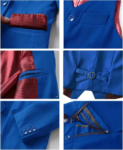 Vista 6 de Trajes de esmoquin para niños, conjunto de traje de boda formal para niño pequeño
