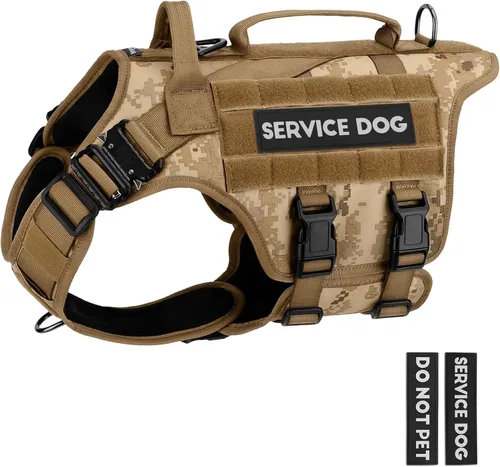 Vista 17 de Arnés táctico para perros - PETNANNY Chaleco para perro de servicio para perros grandes Cobertura corporal completa en arnés para perros de Rosa