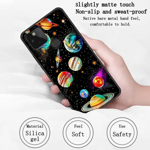 Vista 435 de Funda delgada para Google Pixel 4 XL, funda delgada de silicona de TPU suave a prueba de golpes para Google Pixel 4 XL, astronauta Galaxy