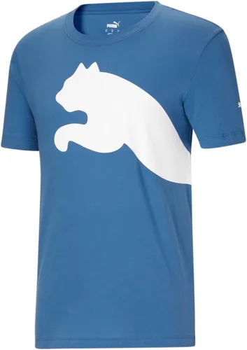 Vista 3 de PUMA Camiseta con logotipo de gran tamaño para hombre, cuello redondo y cuello redondo