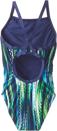 Vista 2 de Speedo Traje de baño de una pieza Endurance+ Flyback a rayas colores del equipo juvenil - Discontinued