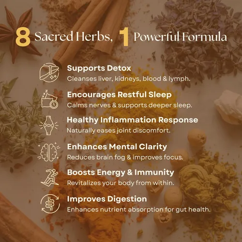 Vista 3 de Cúrcuma orgánica, incienso y mirra – Mezcla de suplementos de hierbas para energía, desintoxicación, enfoque, inmunidad y estrés – Tónico vegano sin