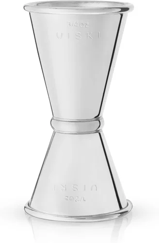 Vista 10 de Viski Jigger doble de estilo japonés para cócteles, kit de barra esencial, 1oz y 2oz con medidas interiores, acero inoxidable con acabado