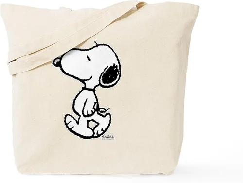 Vista 9 de CafePress Peanuts Snoopy - Bolsa reutilizable de lona color beige natural