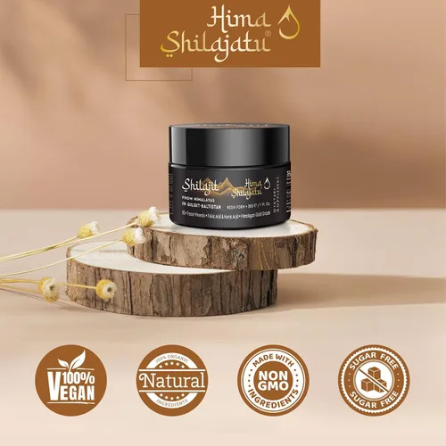 Vista 5 de Shilajit - Shilajit de resina pura del Himalaya, grado dorado, 100 % puro, con ácido fúlvico y complejo de minerales traza de 85 + para energía