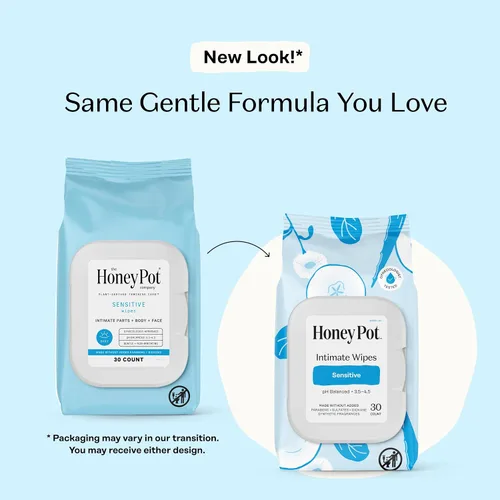 Vista 4 de The Honey Pot Company - Paquete de almohadillas posparto, lavado y toallitas femeninas sensibles - Productos femeninos de higiene natural