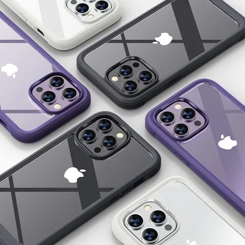 Vista 6 de Diaclara - Funda diseñada para iPhone 14 Pro de 6.1 pulgadas, resistente, de cuerpo completo, con protector de pantalla sensible al tacto y Negro