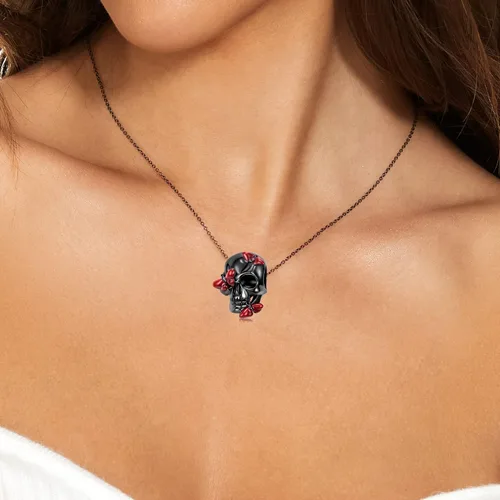 Vista 3 de AIEGNOS Dijes de calavera para pulsera de plata de ley 925 con diseño anatómico de corazón de pulmón, cerebro de calavera, esqueleto gótico