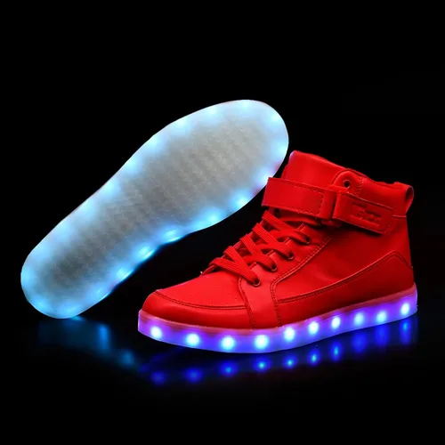 Vista 5 de IGxx Zapatos con luz LED para niños, tenis de alta calidad, zapatos con luces para niños, carga USB, entrenadores luminosos intermitentes