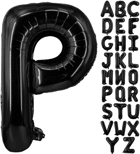 Vista 26 de Lovoir Globos grandes de 40 pulgadas con letras B negras de gran tamaño, globo de helio de aluminio de Mylar para decoración de fiesta