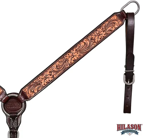 Vista 3 de HILASON Western Horse Headstall Breast Collar Set American Leather Floral Tack for Horses