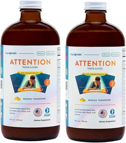 Vista 6 de LIQUIDHEALTH 16 oz Attention, Calm Kids Kids Teens Multivitamínico líquido para concentración, memoria, suplemento, concentración, apoyo vitamínico