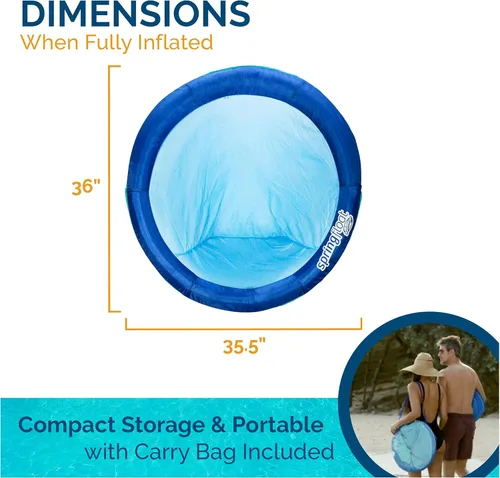 Vista 6 de SwimWays Spring Float Premium Papasan - Tumbona inflable para piscina para adultos con inflado rápido para edades de 15 años en adelante