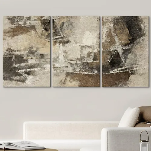 Vista 394 de wall26 Lienzo enmarcado para pared, juego de arte de acuarela pastel, paisaje rural, ilustraciones con formas abstractas, arte moderno, decorativo