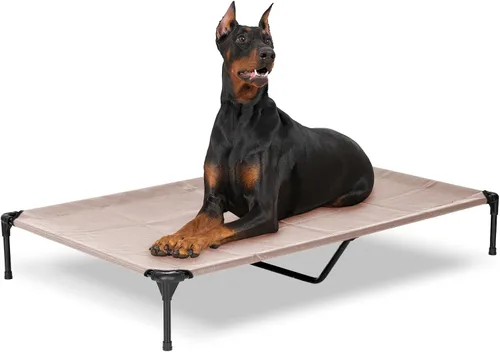 Vista 16 de Cama Elevada para Perros para Exteriores, Catre Elevado para Perros Medianos con Malla Lavable, Cuna Refrescante para Mascotas a Prueba de Mordidas