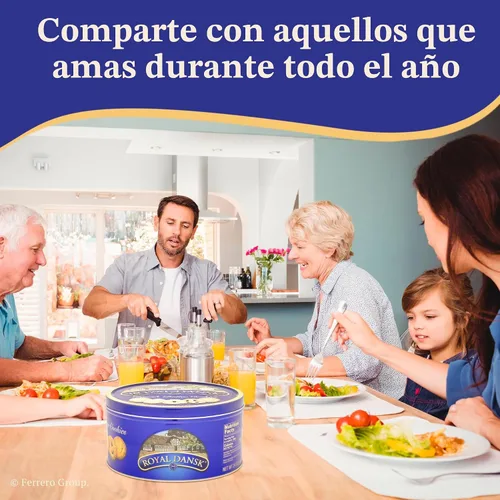 Vista 8 de Royal Dansk Galletas de mantequilla danesas, galletas surtidas de primera calidad en una lata de regalo, ideales para compartir y regalar, 24 onzas