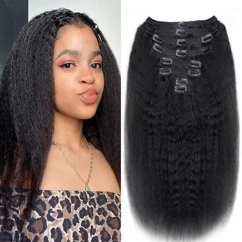 Vista 47 de Extensiones de cabello humano real rizado con clip, 4/27/4, ombré, rizado con clip, para mujer, 3C y 4A (12 pulgadas, #4/27/4)