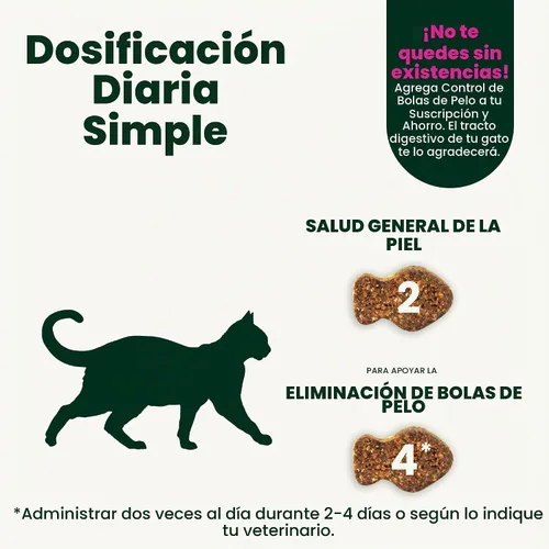 Vista 6 de VetriScience Golosinas para Control de Bolas de Pelo, Remedio Suave para Bolas de Pelo para Gatos, Suplemento de Omega-3 y Fibra, Apoyo a