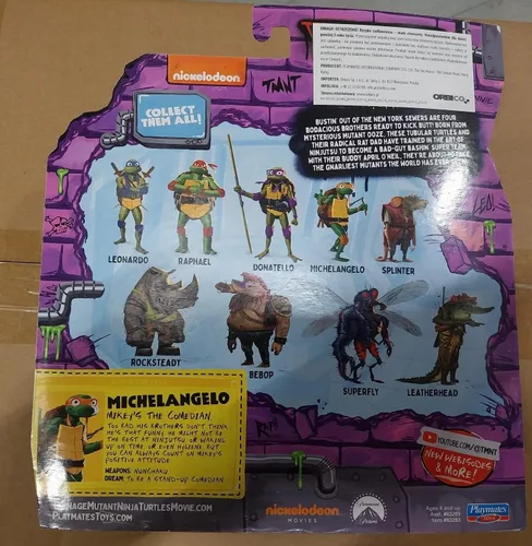 Vista 6 de Teenage Mutant Ninja Tortugas: Mutant Mayhem 4.25" Michelangelo Figura de acción básica por Playmates Toys