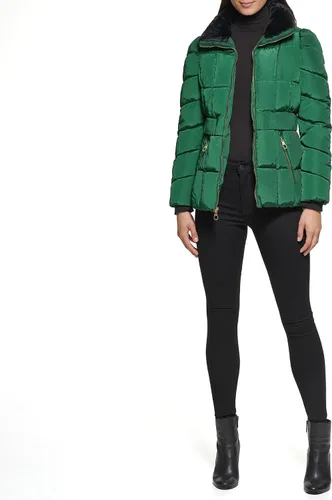 Vista 10 de GUESS Chaqueta acolchada de peso medio para mujer Cinturón negro.