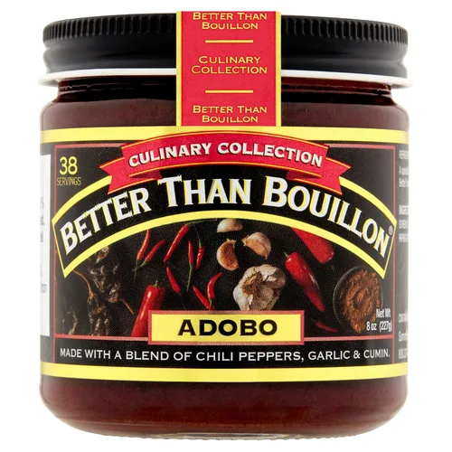 Vista 4 de Better Than Bouillon Colección Culinaria Base, Base de Adobo, Contiene 38 Porciones por Frasco, Frasco de Vidrio de 8 Onzas (Paquete de 2)
