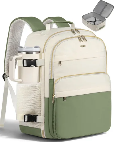 Vista 13 de HOTOR Mochila de viaje para mujer, aprobada por vuelo, bolsa de transporte Negro