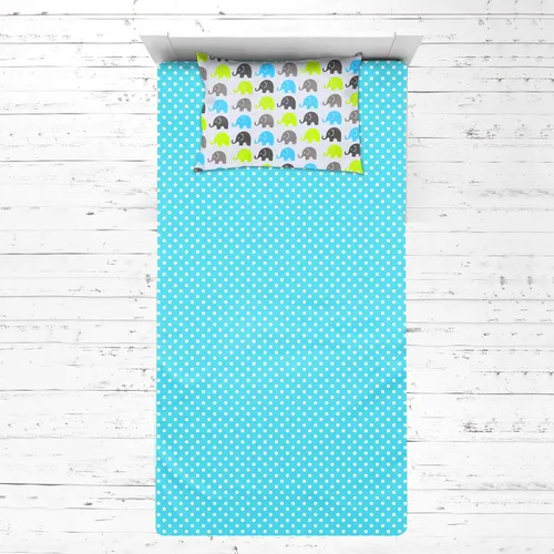Vista 3 de Bacati - Juego de ropa de cama de 3 piezas para niños pequeños (aguamarina/lima/gris)